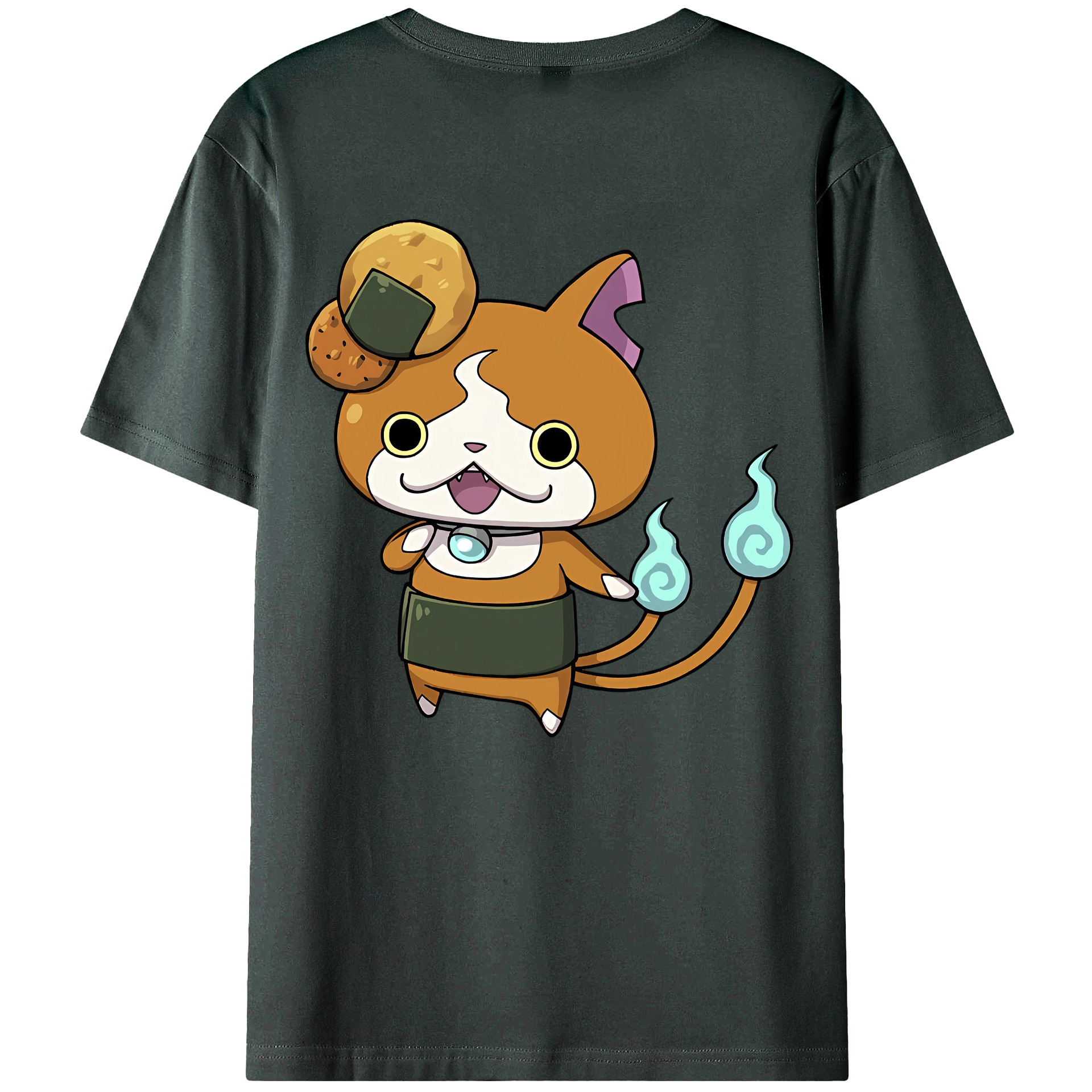 （画像用） 妖怪ウォッチ Yo-kai Watch 綿100％ メンズ半袖Tシャツ（バックプリント） 通気性